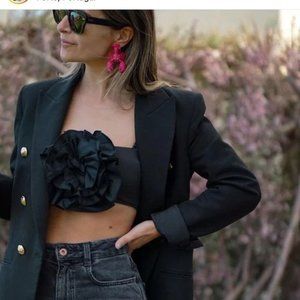 ZARA Flower Bikini Top